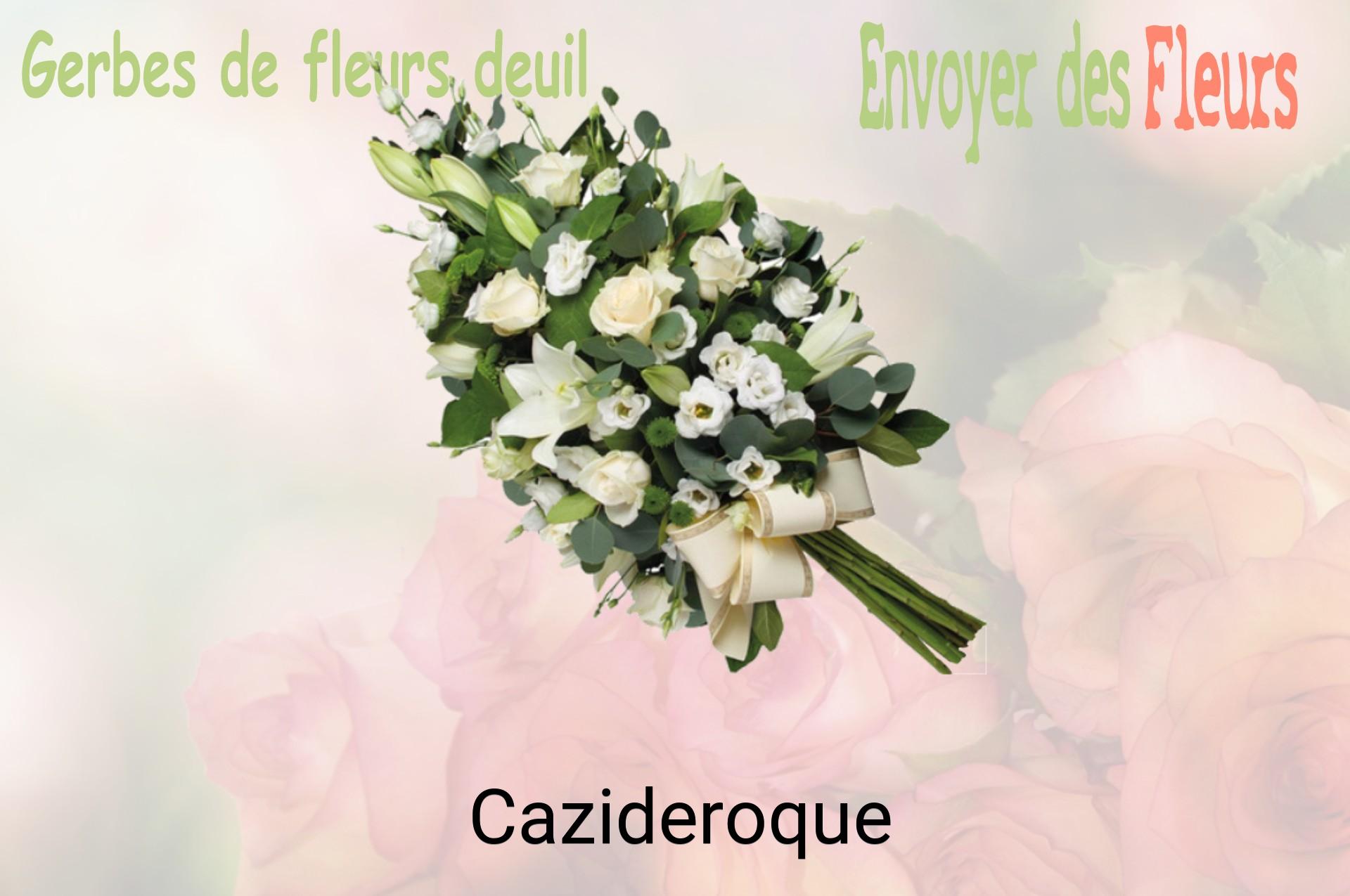 Gerbe de fleurs de deuil livrée à Cazideroque